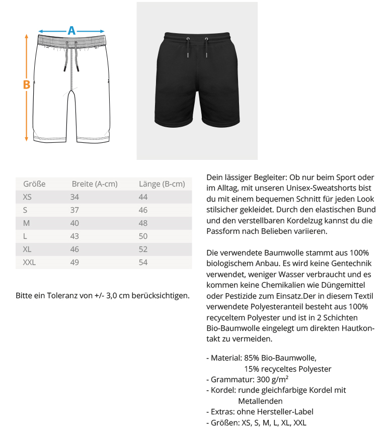 Hugs4Free Sweat-Shorts rot-bestickt